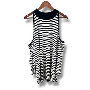 Torrid Striped Mock Neck Cold Shoulder Long Sleeve Ruched Sweater | 4X